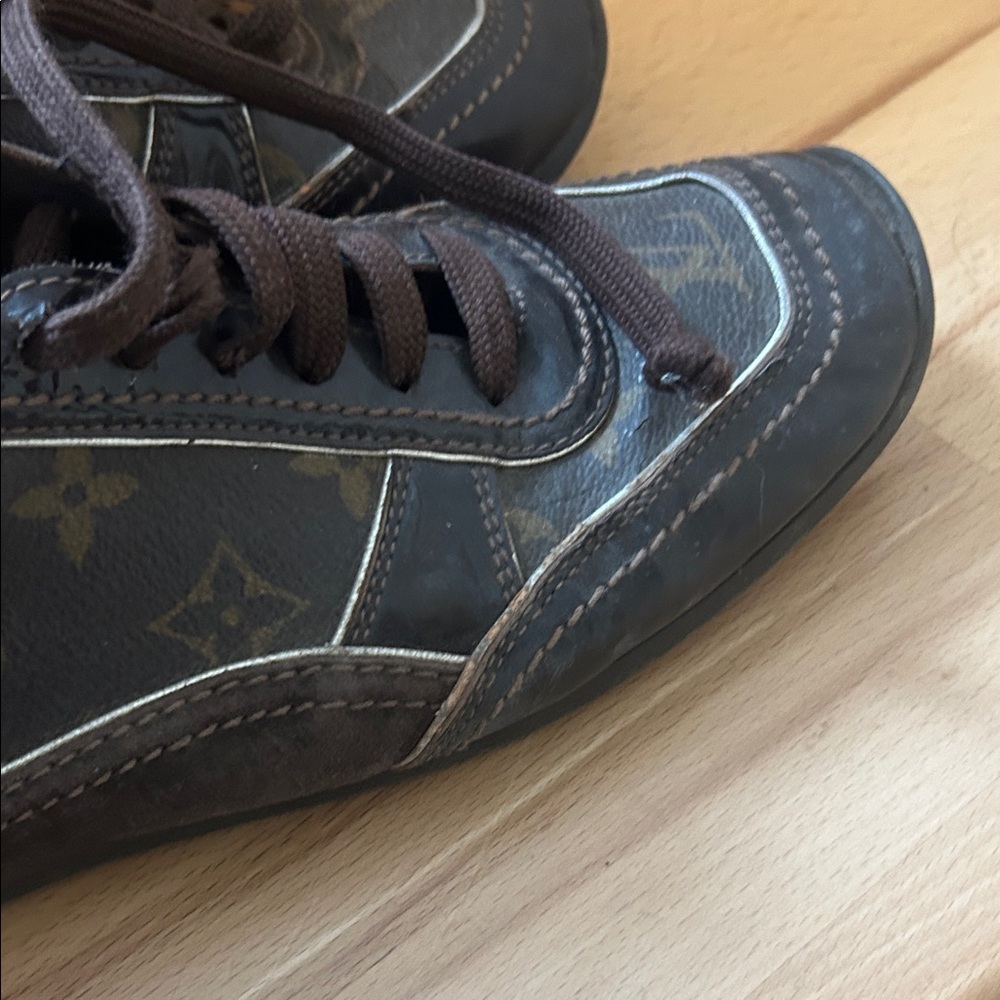 Louis Vuitton Brown Leather Sneakers - Picture 6 of 12